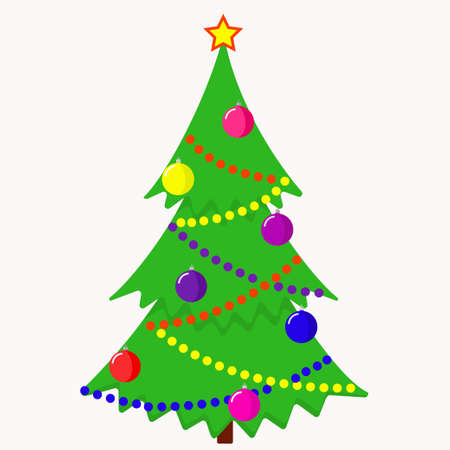 Christmas tree. Stock vector picture of a Christmas tree with ballsのイラスト素材