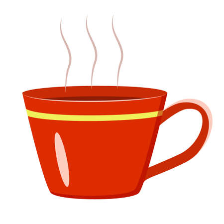 A cup of coffee. Vector isolated image on white background. Clipart.のイラスト素材