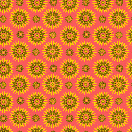 Seamless abstract geometric pattern. Vector background of abstract geometric flowersのイラスト素材