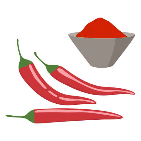 Hot red pepper. Isolated vector image. Clipartのイラスト素材