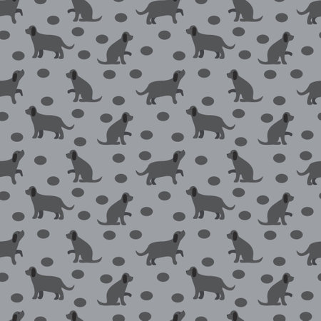 Cartoon dog. Seamless vector pattern for your designのイラスト素材
