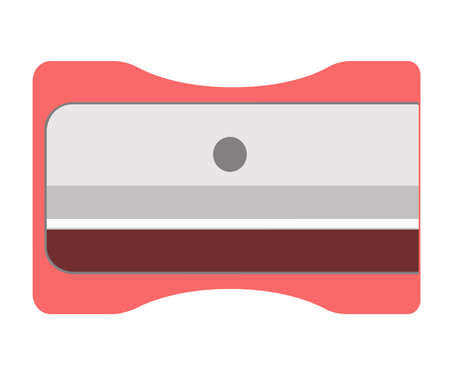 Pencil sharpener. Isolated vector image on white background in flat style. Pink sharpener.のイラスト素材