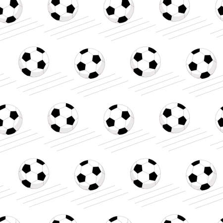 Soccer ball on a white background. Seamless vector pattern.のイラスト素材