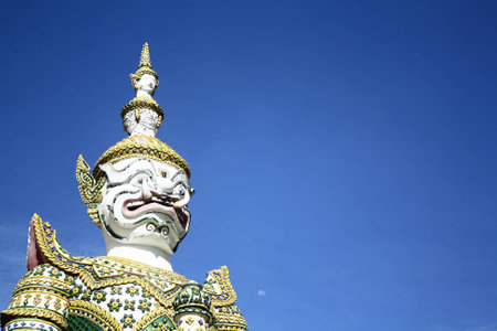 Giant statues at Wat Arun, is a Buddhist temple (wat) in Bangkok, Thailandの写真素材