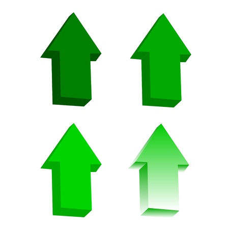 set 3D green arrowのイラスト素材