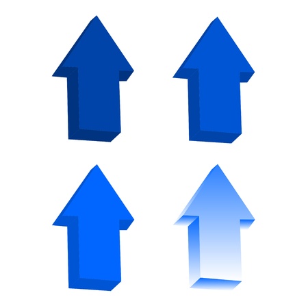 set 3D blue arrowのイラスト素材