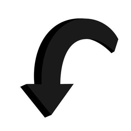 3D black arrowのイラスト素材