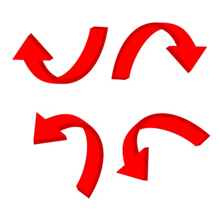 3D circular red arrowのイラスト素材