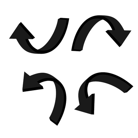 3D circular black arrowのイラスト素材