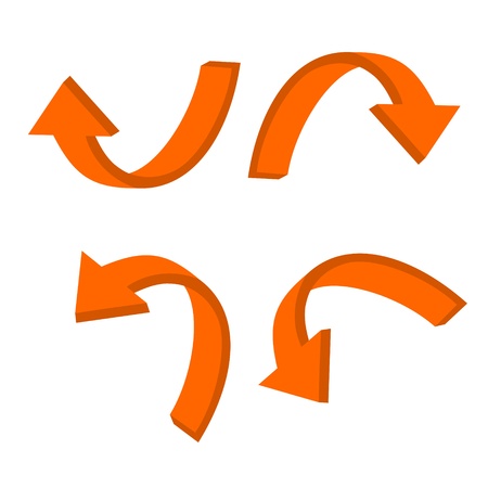 3D circular orange arrowのイラスト素材