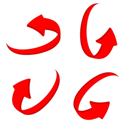 set 3D red arrowのイラスト素材