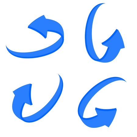 set 3D blue arrowのイラスト素材