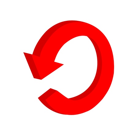 3D circular red arrow or recyclingのイラスト素材