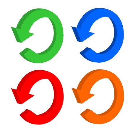 3D set arrow circular or recyclingのイラスト素材