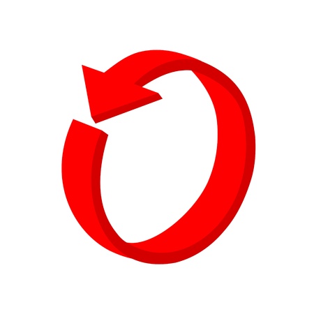 3D circular red arrow or recyclingのイラスト素材