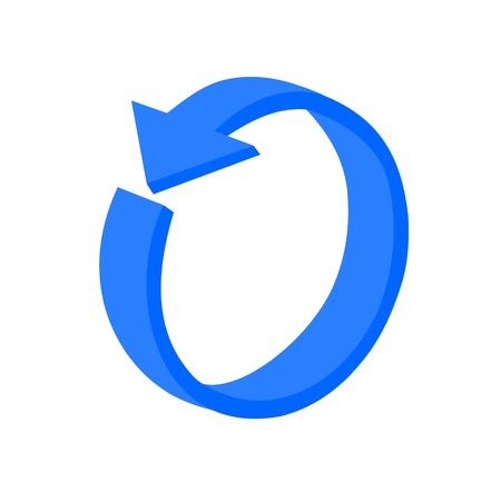 3D circular blue arrow or recyclingのイラスト素材