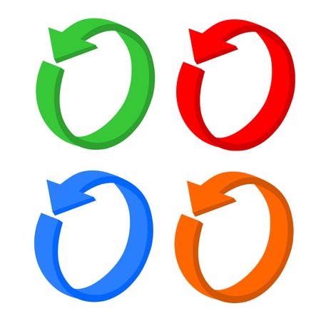3D set arrow circular or recyclingのイラスト素材