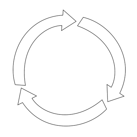 recycling arrows outlineのイラスト素材