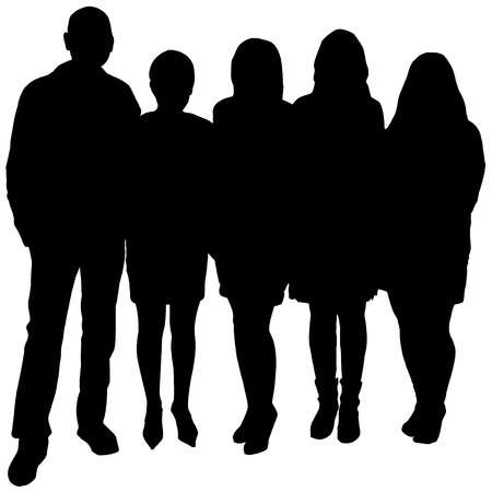 realistic illustration of a group of friendsのイラスト素材