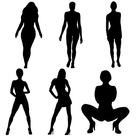 set of beautiful women sexy and seductiveのイラスト素材