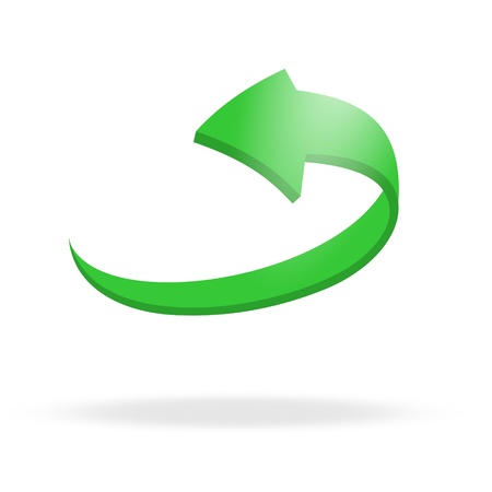 3d circular green arrow and brightのイラスト素材