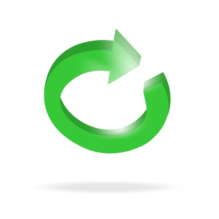 3d circular green arrow or recycling and brightのイラスト素材