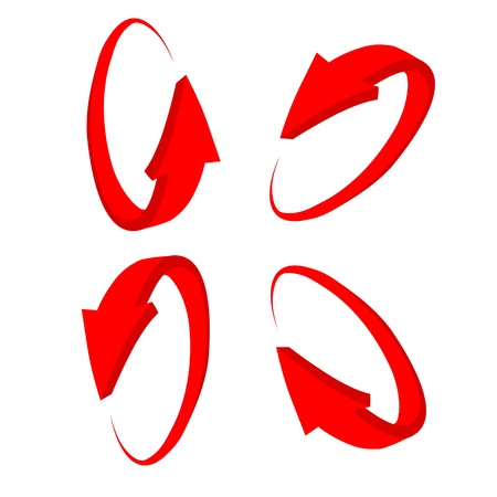 set 3D red arrowのイラスト素材