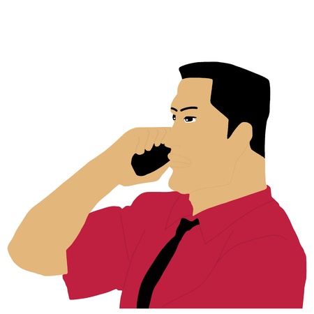 businessman calling on phoneのイラスト素材