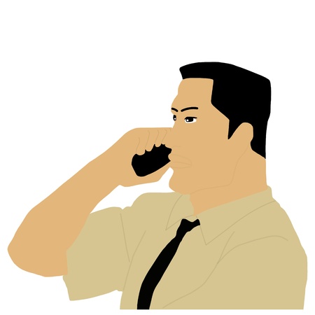 businessman calling on phoneのイラスト素材