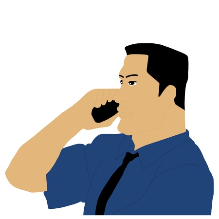 businessman calling on phoneのイラスト素材