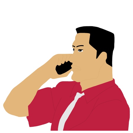 businessman calling on phoneのイラスト素材