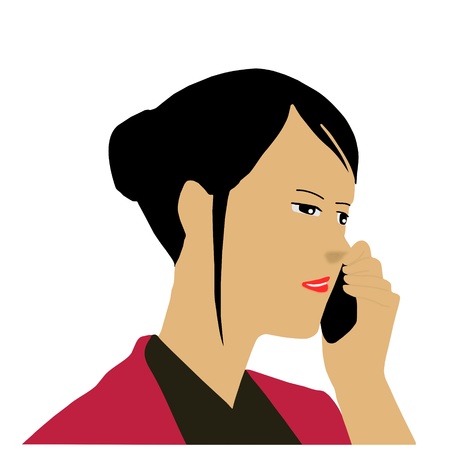 business woman calling on phoneのイラスト素材