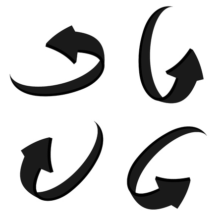 set 3D black arrowのイラスト素材