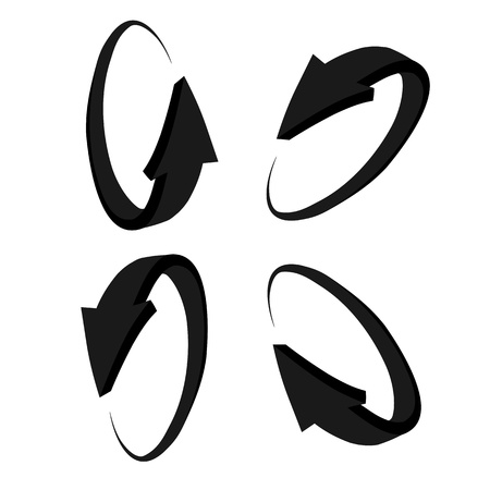 set 3D black arrowのイラスト素材