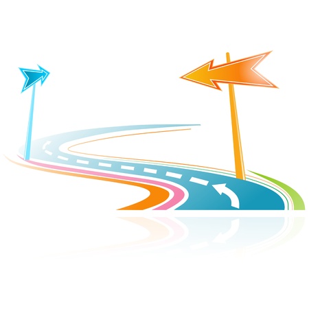 colorful illustration of a virtual roadのイラスト素材