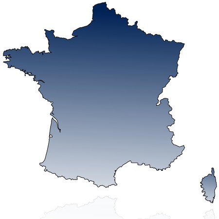 geographic map of france with a reflectionのイラスト素材