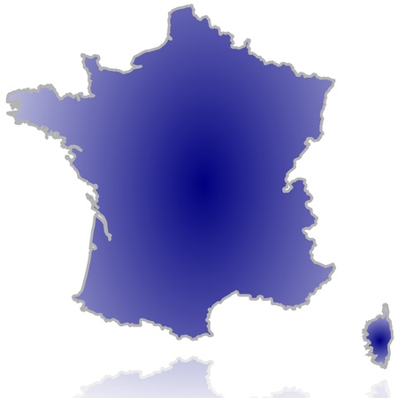 geographic map of france with a reflectionのイラスト素材