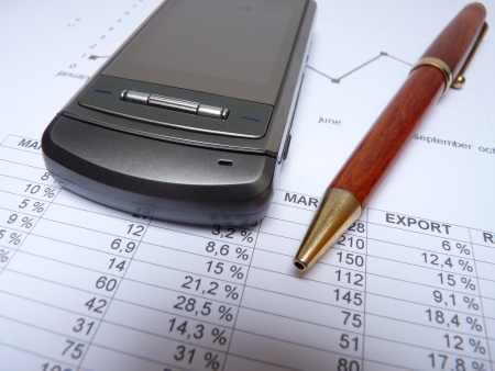 concept of a business report with objectsの写真素材