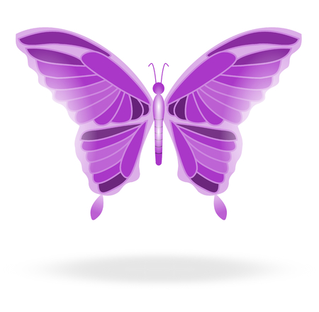 a colorful and bright butterfly in flightのイラスト素材
