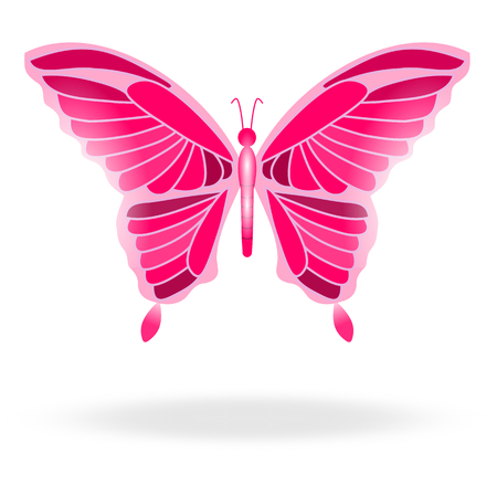a colorful and bright butterfly in flightのイラスト素材