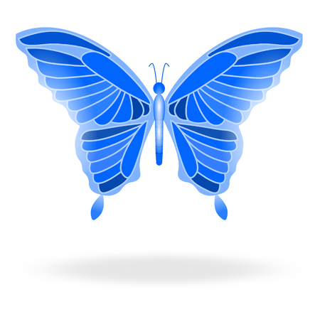 a colorful and bright butterfly in flightのイラスト素材