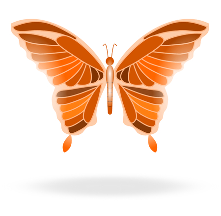 a colorful and bright butterfly in flightのイラスト素材