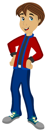 a boy with beautiful clothes posingのイラスト素材
