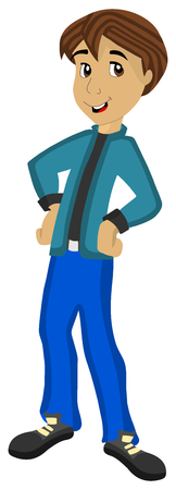 a boy with beautiful clothes posingのイラスト素材