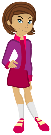 a teenage girl with beautiful clothes posingのイラスト素材