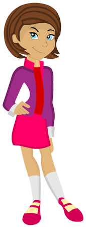 a teenage girl with beautiful clothes posingのイラスト素材