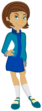 a teenage girl with beautiful clothes posingのイラスト素材
