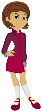 a teenage girl with beautiful clothes posingのイラスト素材