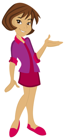 a teenage girl with beautiful clothes posingのイラスト素材