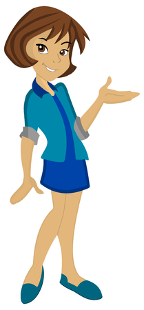 a teenage girl with beautiful clothes posingのイラスト素材